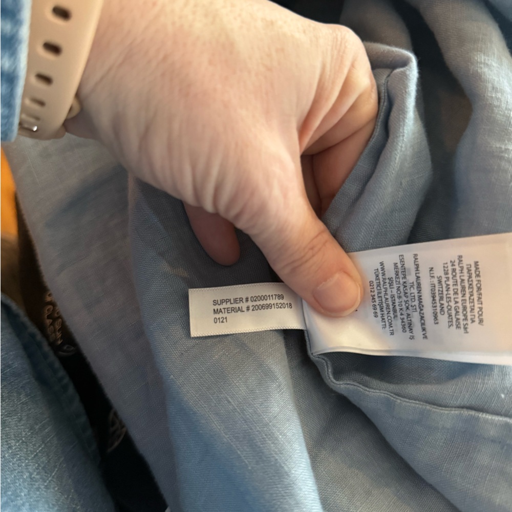 Ralph Lauren NWT❗️Button Down Linen Top Light Blue Short Sleeve Button-Up Shirt - Picture 9 of 9